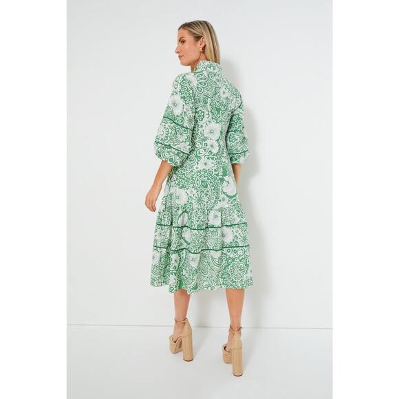 HYACINTH HOUSE Green and White Floral Hillsborough Midi Dress Size XS NWT - Picture 2 of 8
